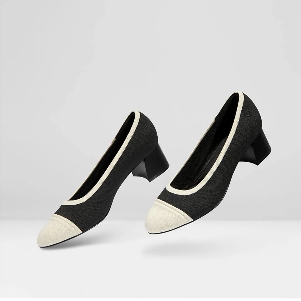 VIVAIA Julie Round-toe Chunky Heels, Sustainable, Recycled, Vegan, Woven‎ Shoes